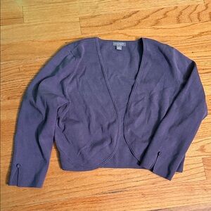 Ann Taylor Purple Cropped Sweater with 3/4 length sleeves